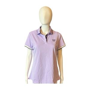 HKM Women’s “Equestrian Royal”Lavender Polo Size Large NWOT